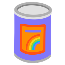 rainbow and canned food