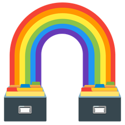 rainbow and card file box