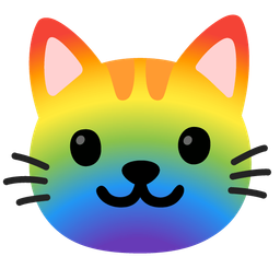 rainbow and cat face