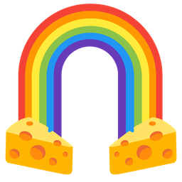 rainbow and cheese wedge
