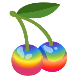 rainbow and cherries