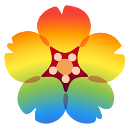 rainbow and cherry blossom