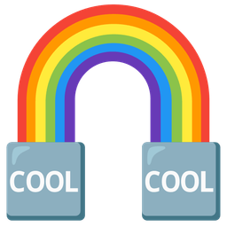 rainbow and COOL button