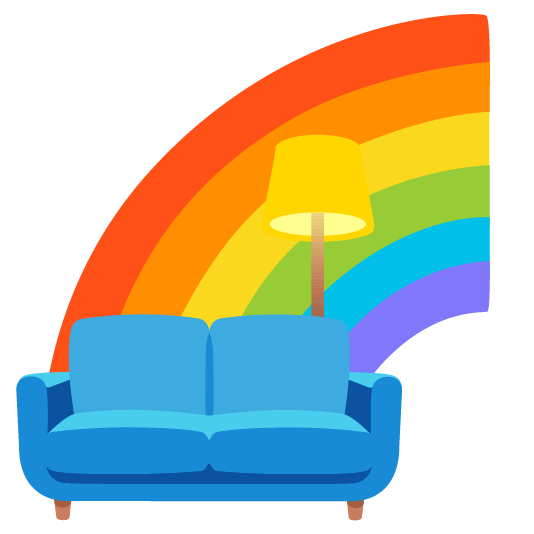 Rainbow and Couch and lamp