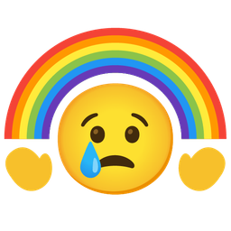 rainbow and crying face