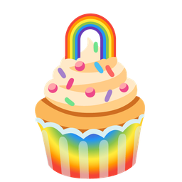 rainbow and cupcake