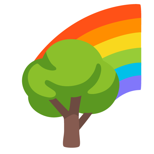 Rainbow and Deciduous tree