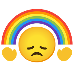 rainbow and disappointed face