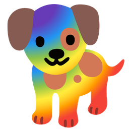 rainbow and dog face