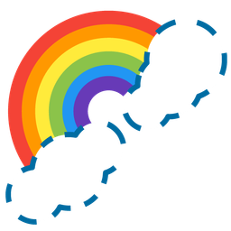 Rainbow and Dotted line face