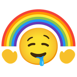 rainbow and drooling face
