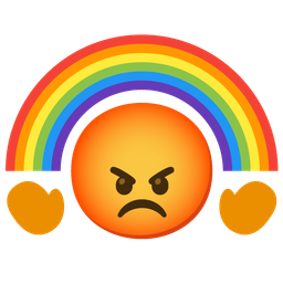 rainbow and enraged face