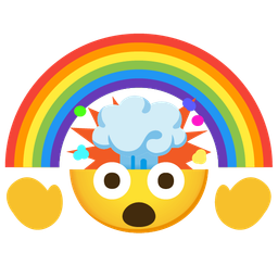 rainbow and exploding head
