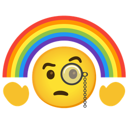 rainbow and face with monocle