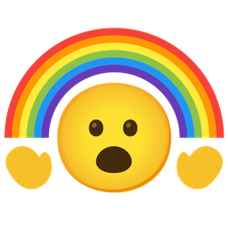 rainbow and face with open mouth