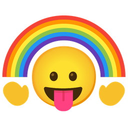 Rainbow and Face with tongue