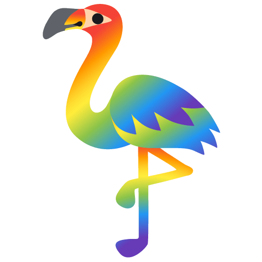 Rainbow and Flamingo