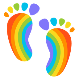 rainbow and footprints