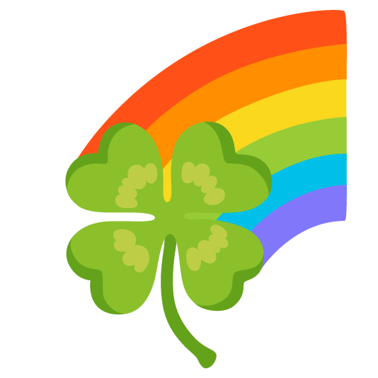 Rainbow and Four leaf clover