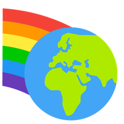 rainbow and globe showing Europe-Africa