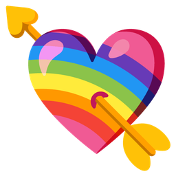 rainbow and heart with arrow