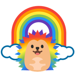 rainbow and hedgehog