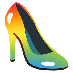 rainbow and high-heeled shoe