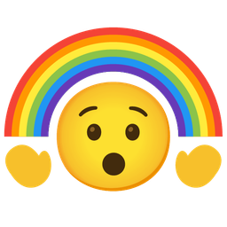 rainbow and hushed face