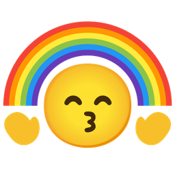 Rainbow and Kissing face with smiling eyes