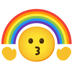 Rainbow and Kissing face