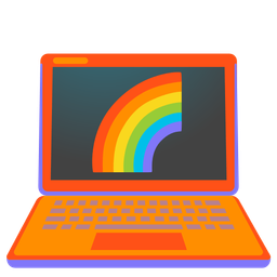 rainbow and laptop