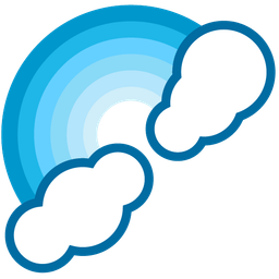 rainbow and light blue heart