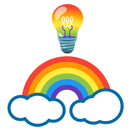rainbow and light bulb