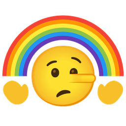 rainbow and lying face