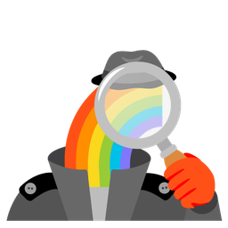 rainbow and magnifying glass tilted right