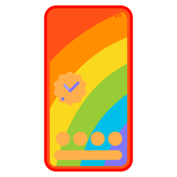 rainbow and mobile phone