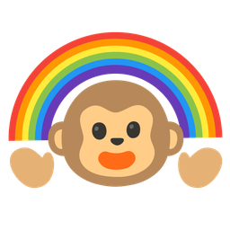 rainbow and monkey face