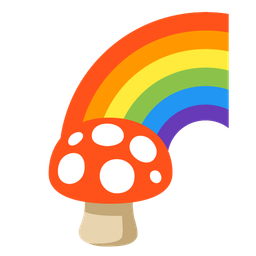 rainbow and mushroom