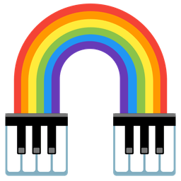 rainbow and musical keyboard
