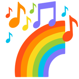 rainbow and musical notes