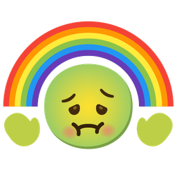 rainbow and nauseated face