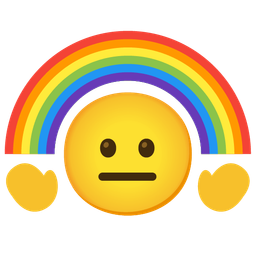 rainbow and neutral face