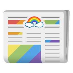 rainbow and newspaper