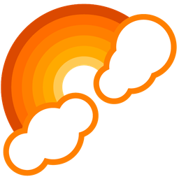 rainbow and orange heart