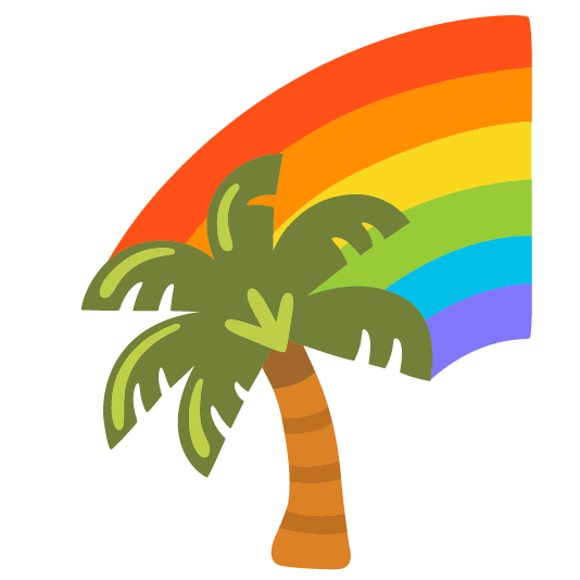 Rainbow and Palm tree
