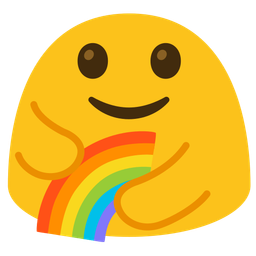 rainbow and people hugging