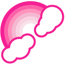 rainbow and pink heart