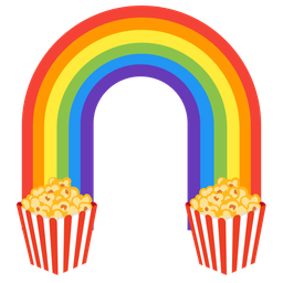 rainbow and popcorn