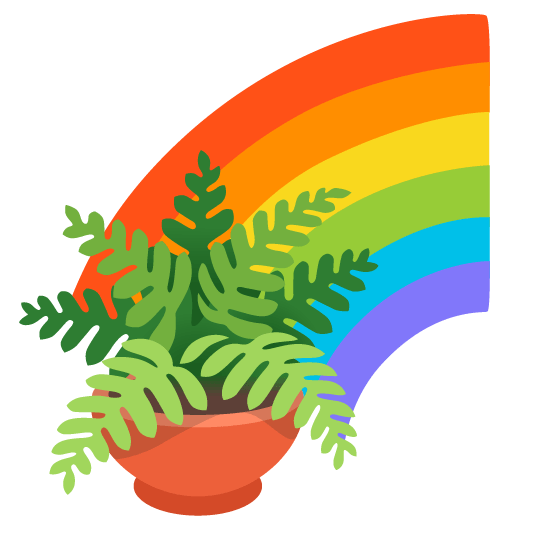 Rainbow and Potted plant