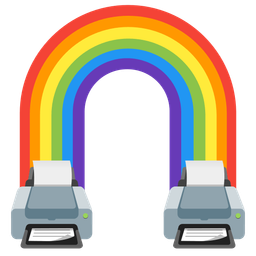 rainbow and printer
